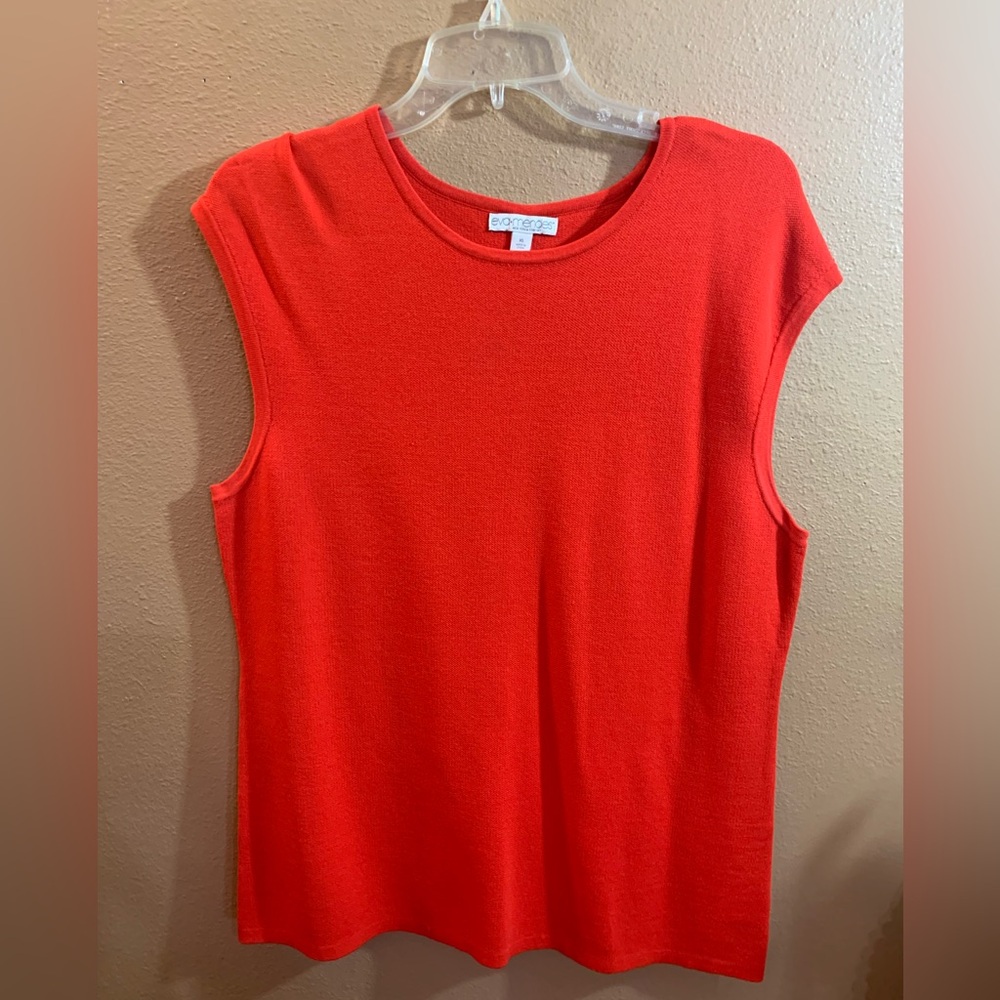 Eva Mendes Bright Orange Sleeveless Blouse - XL
